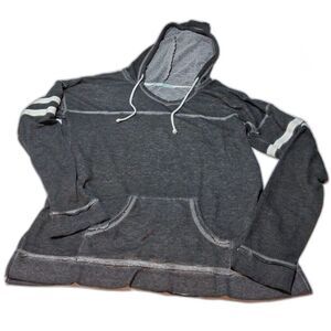 Women's Maurices Lightweight Hooded Sweatshirt Black Distressed Raw Size Large